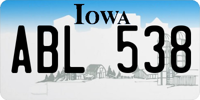 IA license plate ABL538