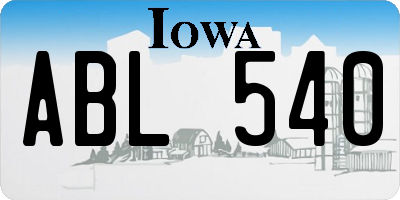 IA license plate ABL540