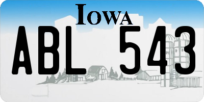 IA license plate ABL543