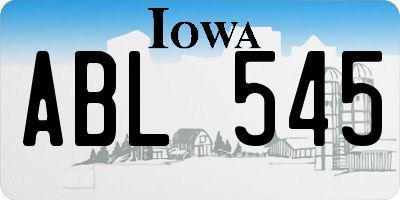 IA license plate ABL545