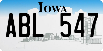 IA license plate ABL547