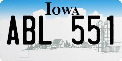 IA license plate ABL551