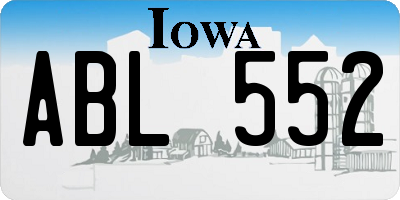 IA license plate ABL552