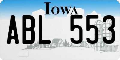 IA license plate ABL553