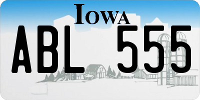IA license plate ABL555