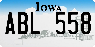 IA license plate ABL558