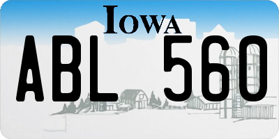 IA license plate ABL560
