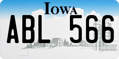IA license plate ABL566