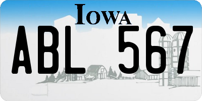 IA license plate ABL567