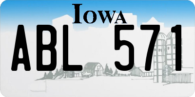 IA license plate ABL571