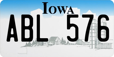 IA license plate ABL576
