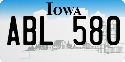 IA license plate ABL580