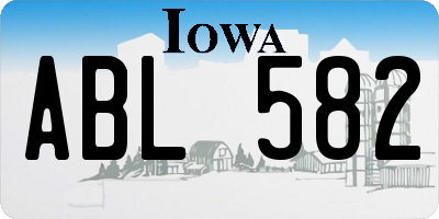 IA license plate ABL582