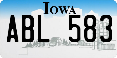 IA license plate ABL583