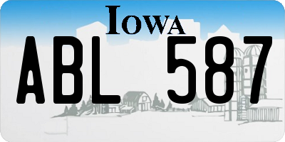 IA license plate ABL587