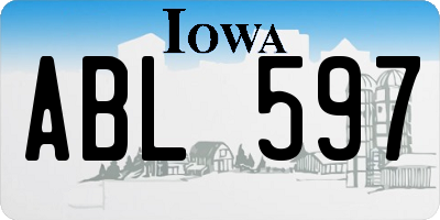 IA license plate ABL597