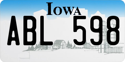 IA license plate ABL598