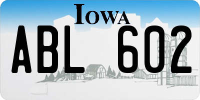 IA license plate ABL602