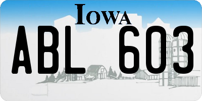 IA license plate ABL603