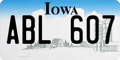 IA license plate ABL607