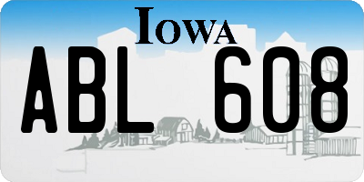 IA license plate ABL608