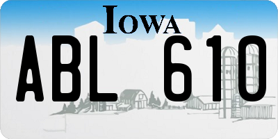 IA license plate ABL610