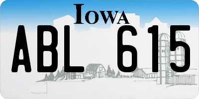 IA license plate ABL615