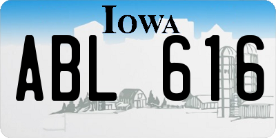 IA license plate ABL616
