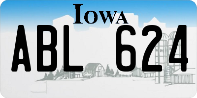 IA license plate ABL624
