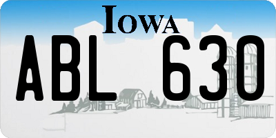 IA license plate ABL630