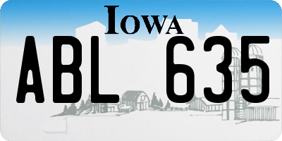 IA license plate ABL635