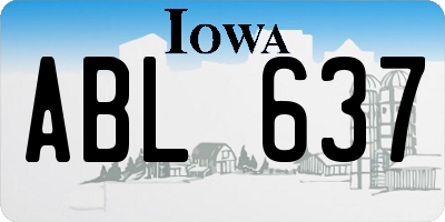 IA license plate ABL637