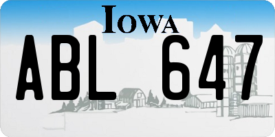 IA license plate ABL647