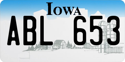 IA license plate ABL653