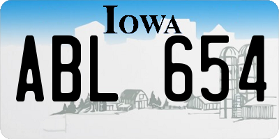 IA license plate ABL654