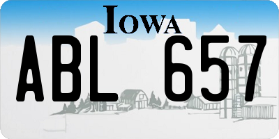 IA license plate ABL657