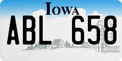 IA license plate ABL658