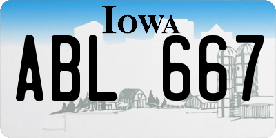 IA license plate ABL667