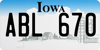 IA license plate ABL670