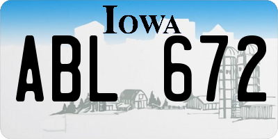 IA license plate ABL672