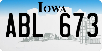 IA license plate ABL673