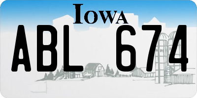 IA license plate ABL674