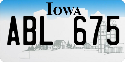 IA license plate ABL675