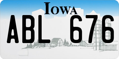 IA license plate ABL676