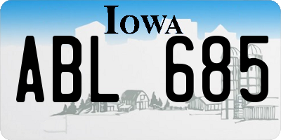 IA license plate ABL685