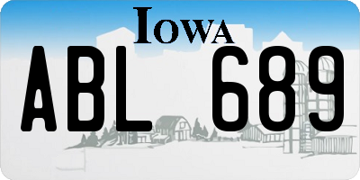 IA license plate ABL689