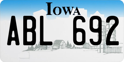 IA license plate ABL692