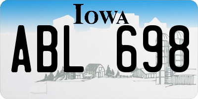 IA license plate ABL698