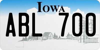 IA license plate ABL700