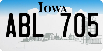 IA license plate ABL705